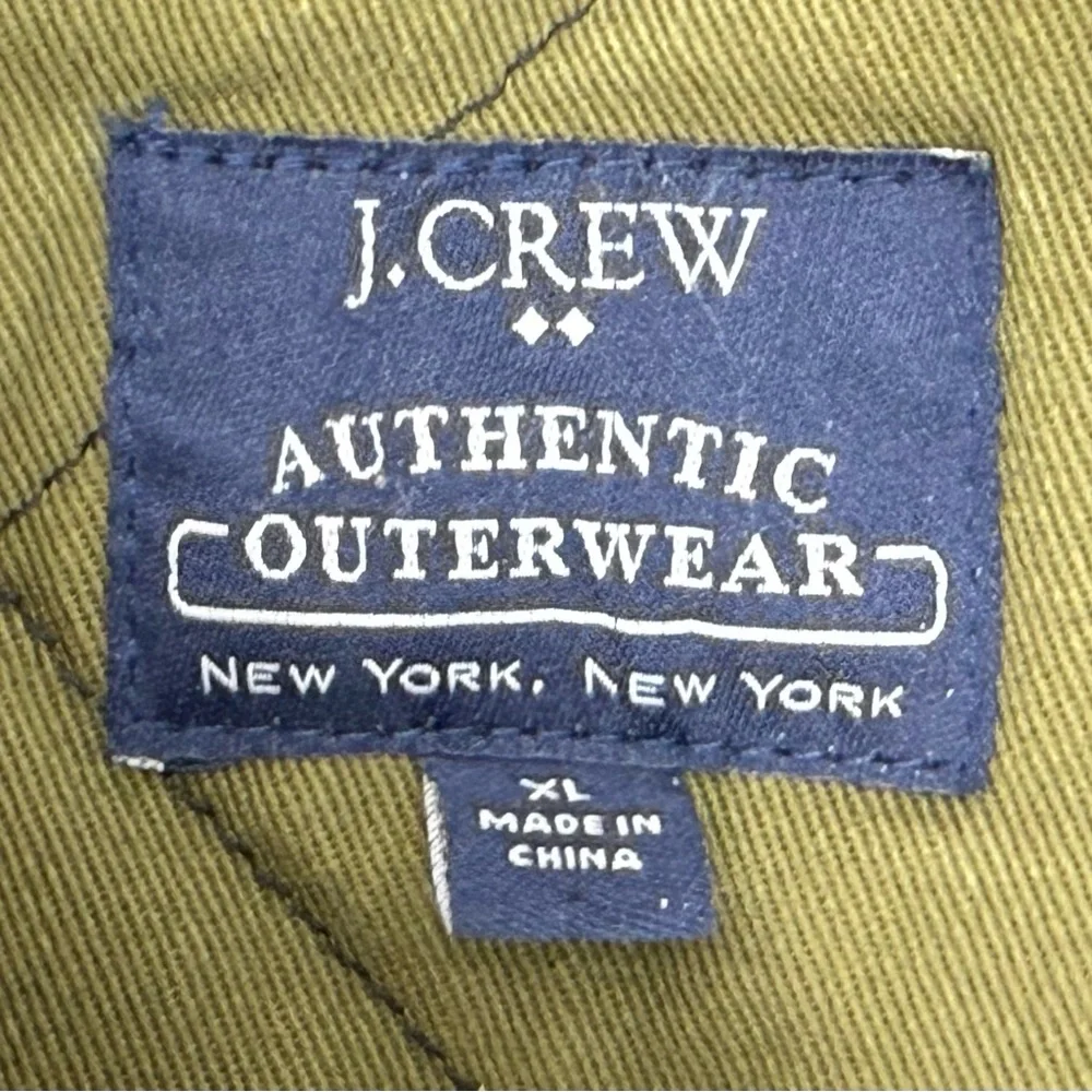 J.Crew Outerwear Quilted Puffer Vest Authentic Full Zip Black &‎ Olive Men’s XL